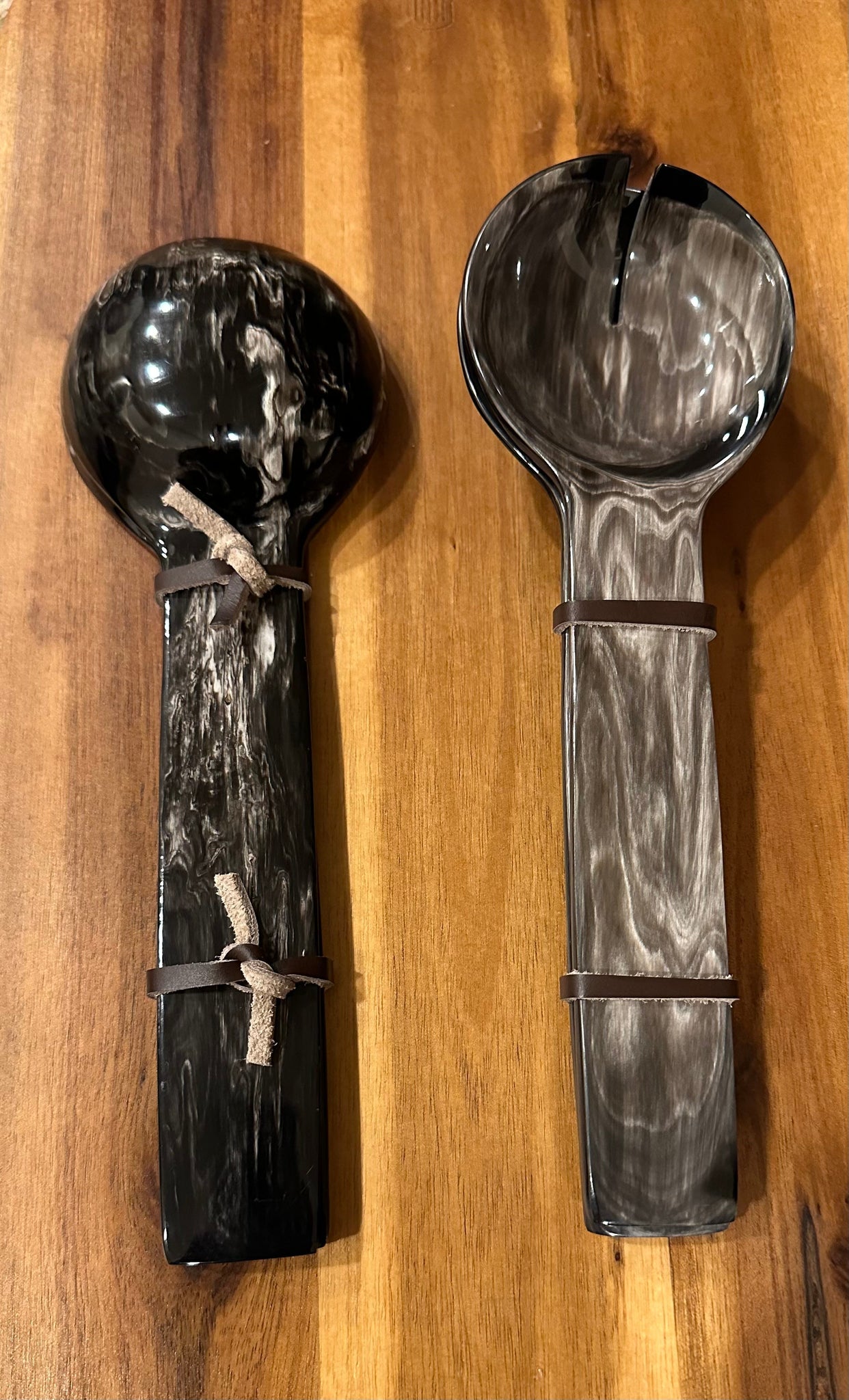 ANKOLE COW HORN SALAD OR SERVING SPOON SET OF 2 – THE AFRICAN HOME GOODS