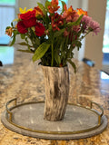 ANKOLE HORN VASES OR PLANTERS - DARK