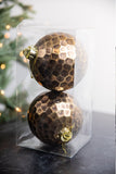 120MM / 12CM HAMMERED VP ANTIQUE BALL ORNAMENT Box OF 2 (ANTIQUE GOLD)