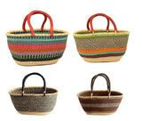 African Basket - Ghana Bolga - Gambibgo Shopping Basket - 20" Across 1 EA