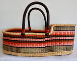 Baby Bassinet| Moses Basket |Baby cot - Baby Pink & Black Stripes