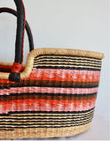 Baby Bassinet| Moses Basket |Baby cot - Baby Pink & Black Stripes