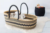 Baby Bassinet| Moses Basket |Baby cot - Hantuma Back & Tan Stripes