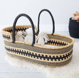 Baby Bassinet| Moses Basket |Baby cot - Hantuma Back & Tan Stripes