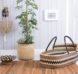 Baby Bassinet| Moses Basket |Baby cot - Hantuma Back & Tan Stripes