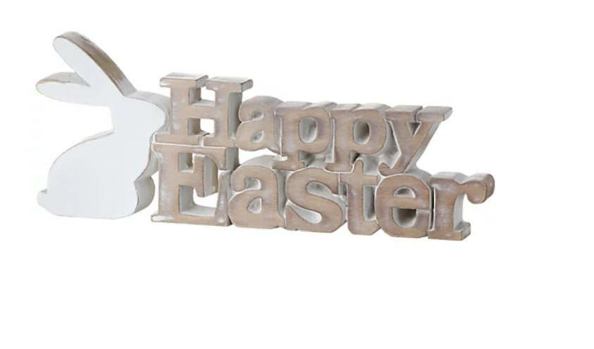 Wood Happy Easter Sign 10.75