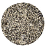 Trivet Pot Stand or Wall Art  Africa Handwoven 12-inch Raffia Heather Black and Ivory