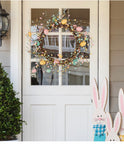 Faux Easter Egg Wreath - Multi-color with Flower Buds 17"