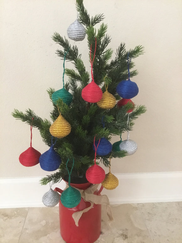 Christmas Peace Sisal Woven Style Ornament - 4