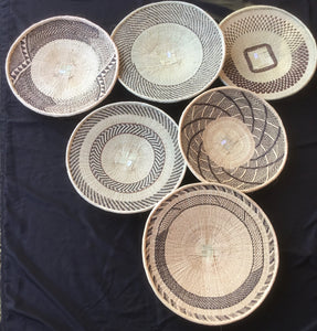 Binga / Tonga Baskets: Beige Edges with Natural Dye & Brown (Assorted) 1 Each