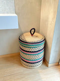 Kasi laundry basket Hamper Basket Home Decor Basket with a lid - Turquoise