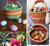 Small African Market Basket | Ghana Bolga Basket | 9"-11" Across (Colors Vary), 1 EA