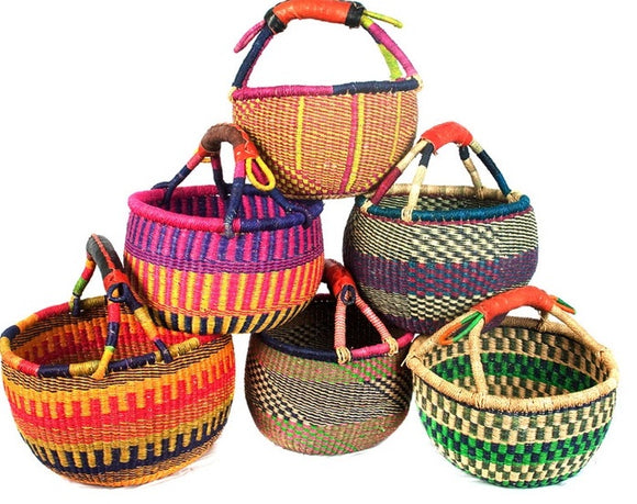 Small African Market Basket | Ghana Bolga Basket | 9