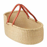 Natural Dye Free Bassinet Moses Basket With Brown Handles