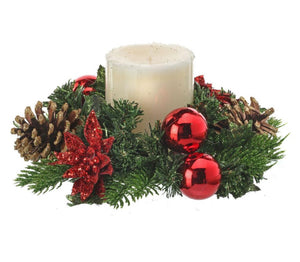 POINSETTIA, VP BALL, CONE CANDLE RING ID 3"