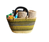 African Basket - Ghana Bolga - Gambibgo Shopping Basket - 20" Across 1 EA