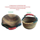 Small African Market Basket | Ghana Bolga Basket | 9"-11" Across - Diamond