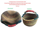 Large African Ghana Bolga Basket | Dye Free With Black and Tan Handle