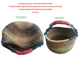 African Basket - Ghana Bolga - Gambibgo Shopping Basket - 20" Across 1 EA