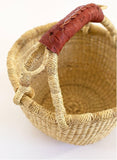 Small African Market Basket | Ghana Bolga Basket | Dye Free | 9"-11" Across