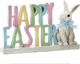 RESIN "HAPPY EASTER" W BUNNY 10.5"