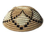 African Basket  Rwanda Woven Basket Tan & White - Neri