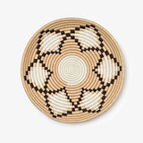 NERI WOVEN SERVING TRAY OR WALL HANGING  ART DECOR  TAN & WHITE