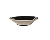 African  Uganda Woven Bowl -  Black & White Half Moon stipes 12" x 3"