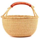 XL African Ghana Bolga Market Basket Dye Free - 16.5"-18"