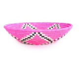African Basket / Pink & Gray Rwanda Basket Woven Basket - Pink