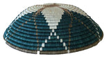 AFRICAN RWANDA WOVEN BASKET - GREEN HOPE STAR BASKET