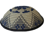 African Basket  Rwanda Woven Basket Shades of Blue & gray