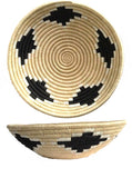 African Basket  Rwanda  Woven Basket - Tan & Black