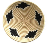 African Basket  Rwanda  Woven Basket - Tan & Black